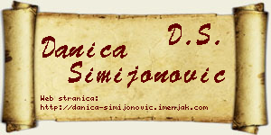Danica Simijonović vizit kartica